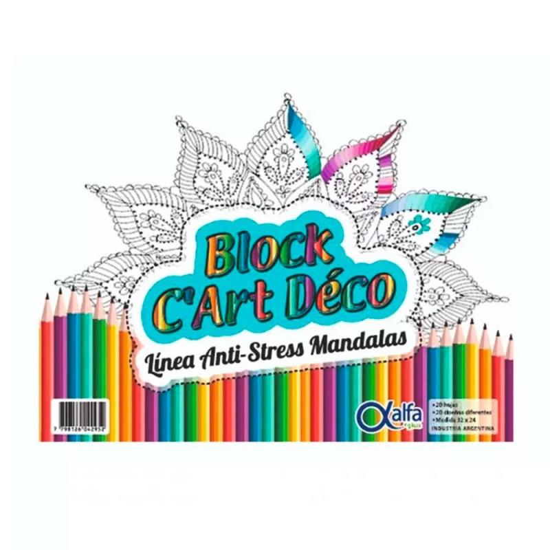 Imagen ilustrativa de Block cartulina art deco Mandalas x 24hjs