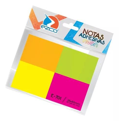 Imagen ilustrativa de Block de notas Ezco adhesivas fluo blister 4 block 38x50