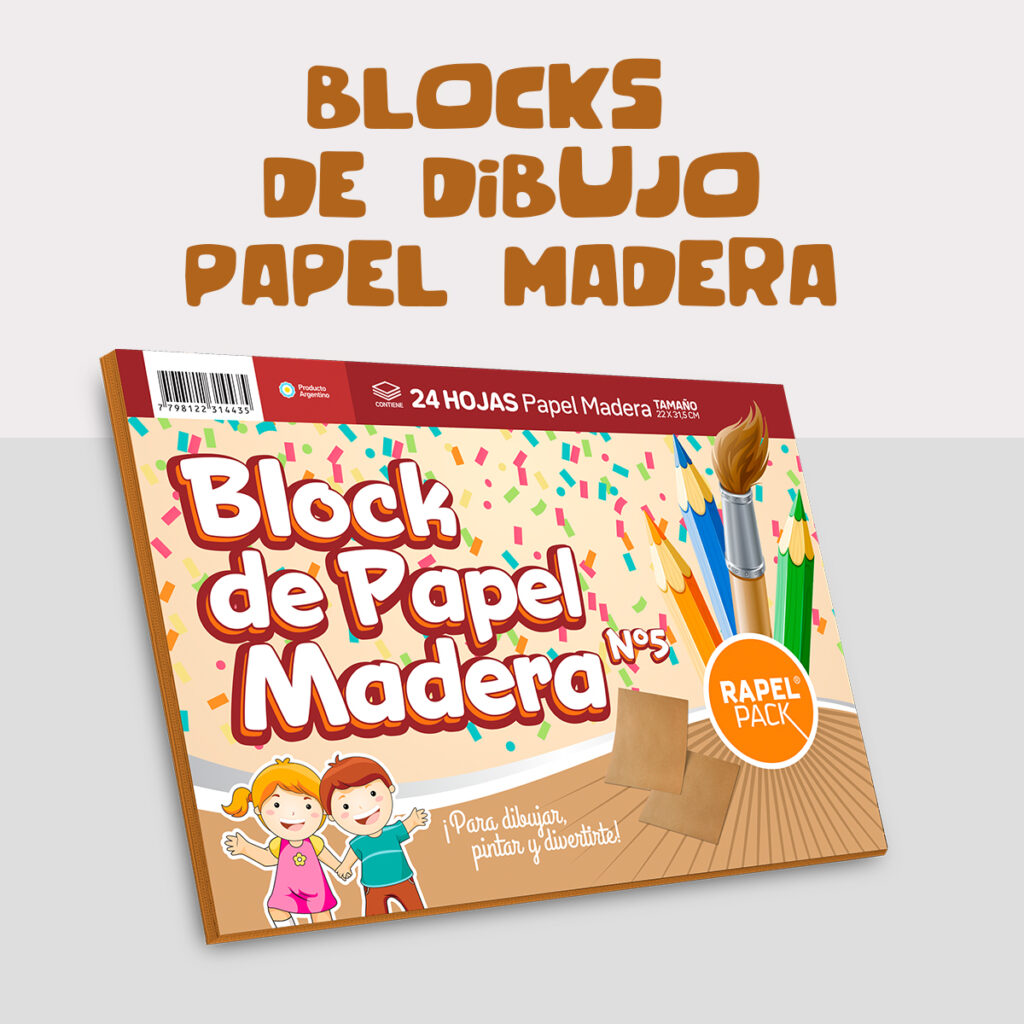 Imagen ilustrativa de Block Garabatos papel madera 80gr x 24 hjs