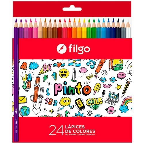Imagen ilustrativa de Lapices de colores Filgo Pinto x 24 largos