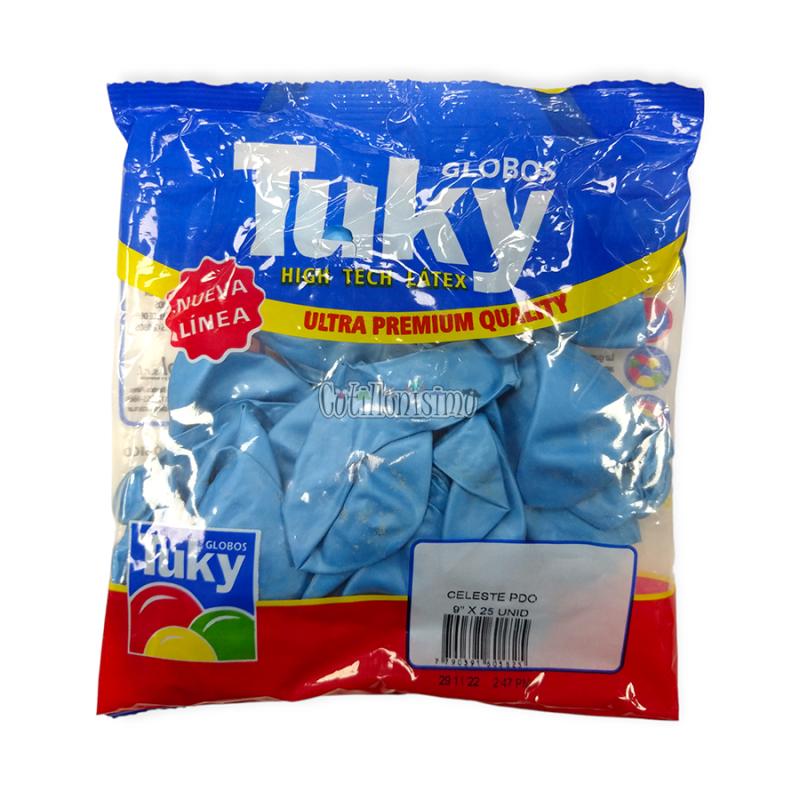 Imagen ilustrativa de GLOBOS LATEX TUKY 12 CELESTE x 25 U.