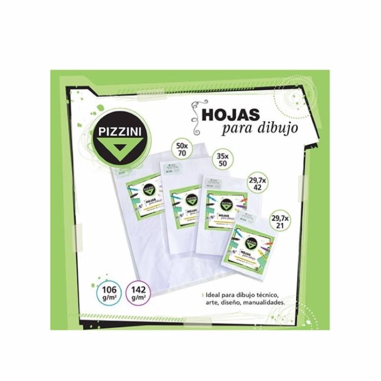 Imagen ilustrativa de Papel p/dibujo Pizzini A3 (29,7x42) 106gr  x 10 unid