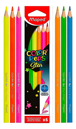 Imagen ilustrativa de Lapices de colores Maped fluo x 6
