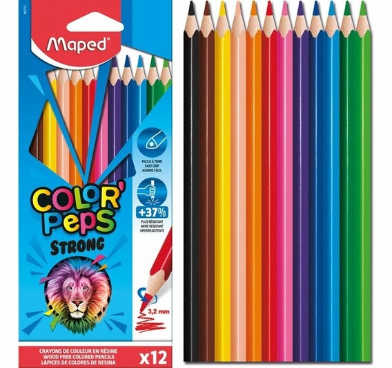 Imagen ilustrativa de Lapices de colores Maped largos x 12 Strong 862712