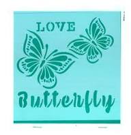 Imagen ilustrativa de STENCIL EQARTE 15x15 CM Nro 933 LOVE MARIPOSAS