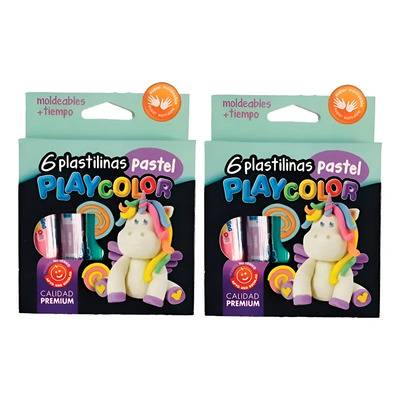 Imagen ilustrativa de PLASTILINA PLAYCOLOR CAJA x6 BARRAS PASTEL SURTIDAS