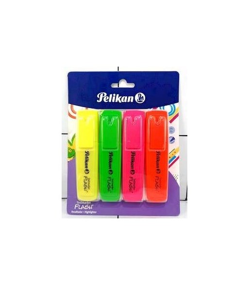 Imagen ilustrativa de RESALTADOR PELIKAN FLASH BLISTER x 4 SURTIDO