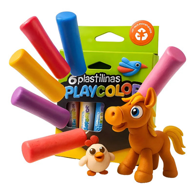 Imagen ilustrativa de PLASTILINA PLAYCOLOR CAJA x6 BARRAS SURTIDAS