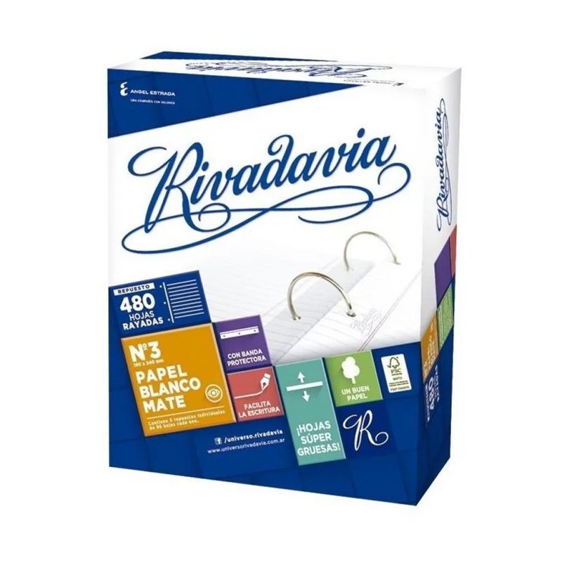 Imagen ilustrativa de Repuesto Rivadavia Nº3 x 480H Ray extra blanco