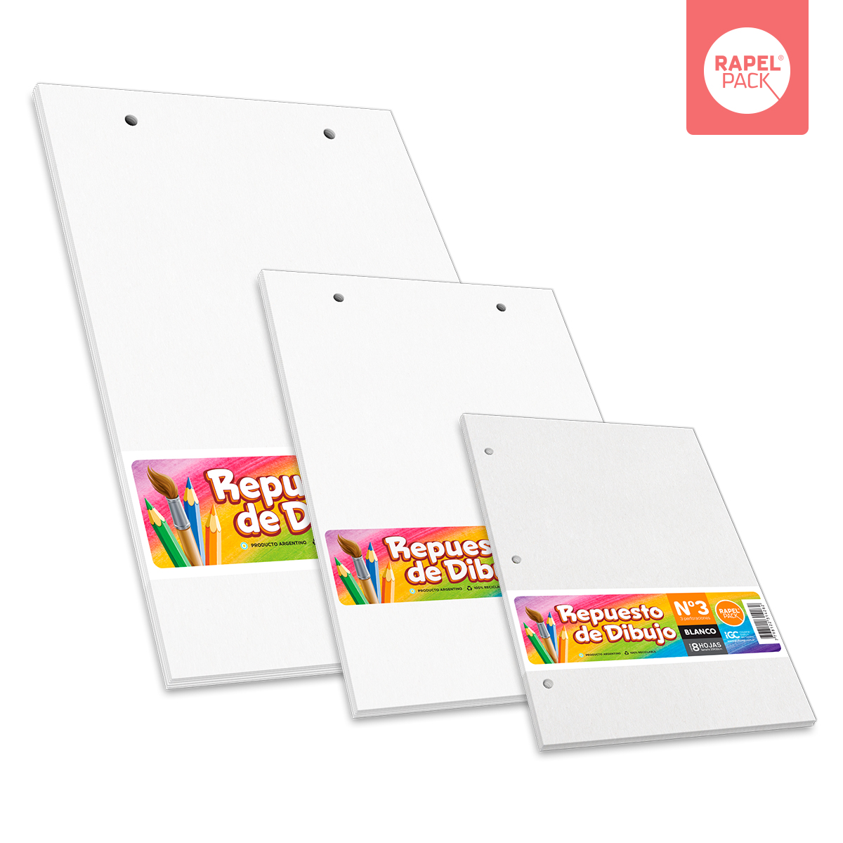 Imagen ilustrativa de Repuesto p/dibujo N° 5 blanco 8 hjs