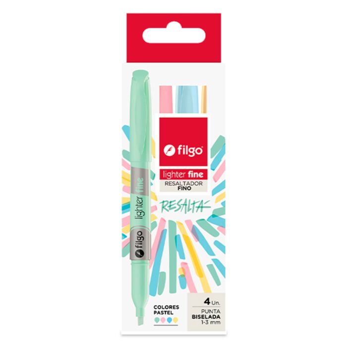 Imagen ilustrativa de Resaltador Filgo lighter fine estuche x 4 pastel