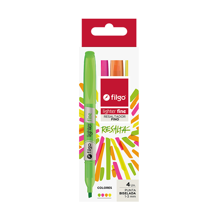 Imagen ilustrativa de Resaltador Filgo lighter fine estuche x 4 fluo