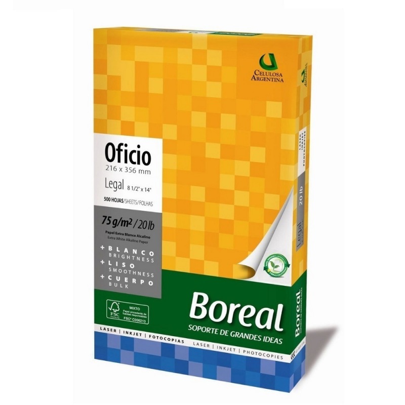 Imagen ilustrativa de Resma Oficio Boreal 75 gr x 500 hjs