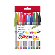 Imagen ilustrativa de BOLIGRAFO FILGO STICK 026 1.0mm x 10 U. COLOR SURT.