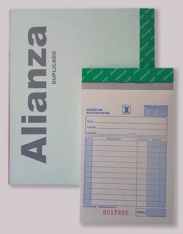 Imagen ilustrativa de Talonario duplicado Alianza Chico