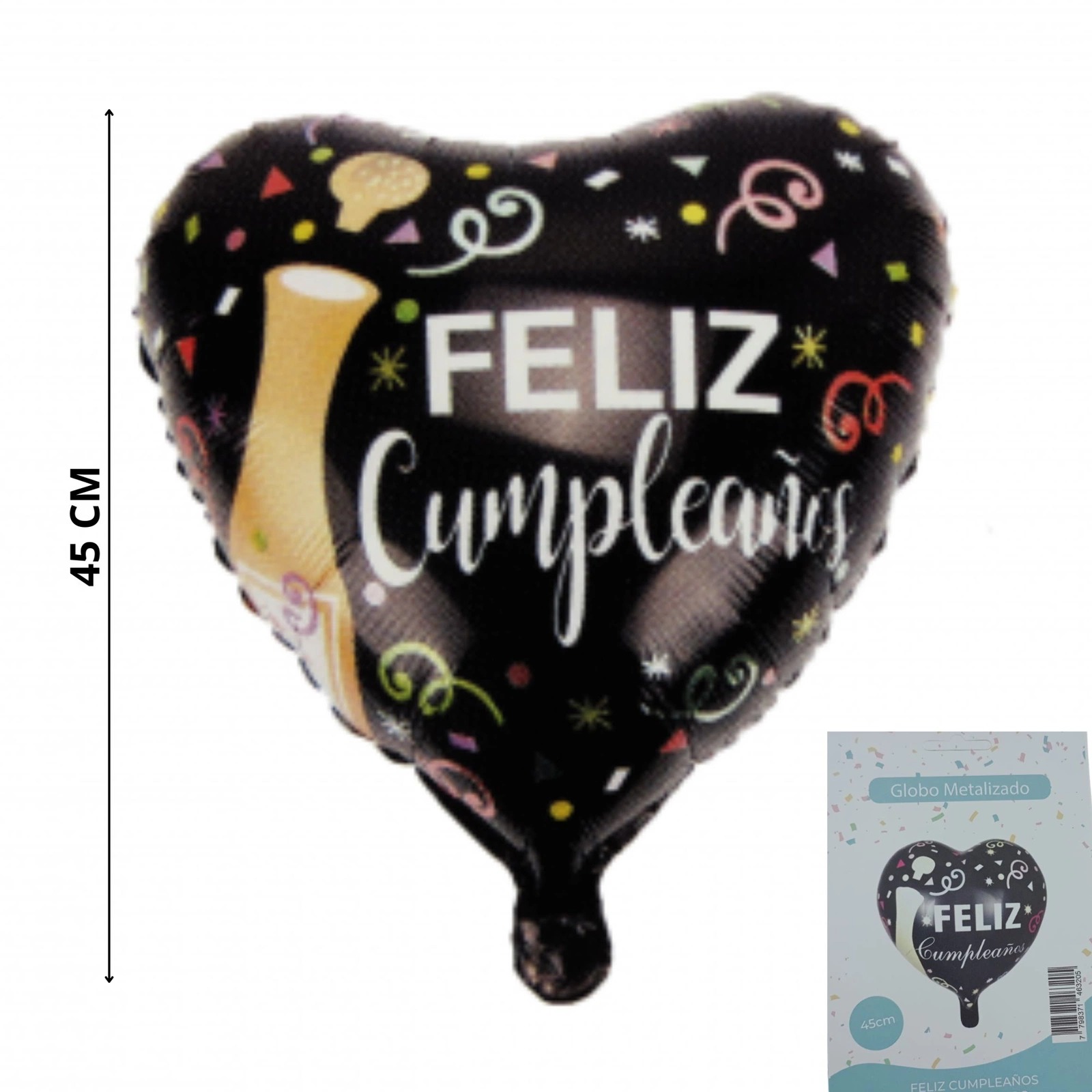 Imagen ilustrativa de GLOBO MYLAR CORAON NEGRO 45cm