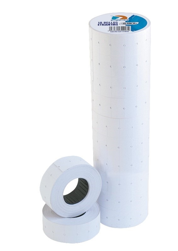 Imagen ilustrativa de Etiquetas blancas tubo x 10 rollos p/precios