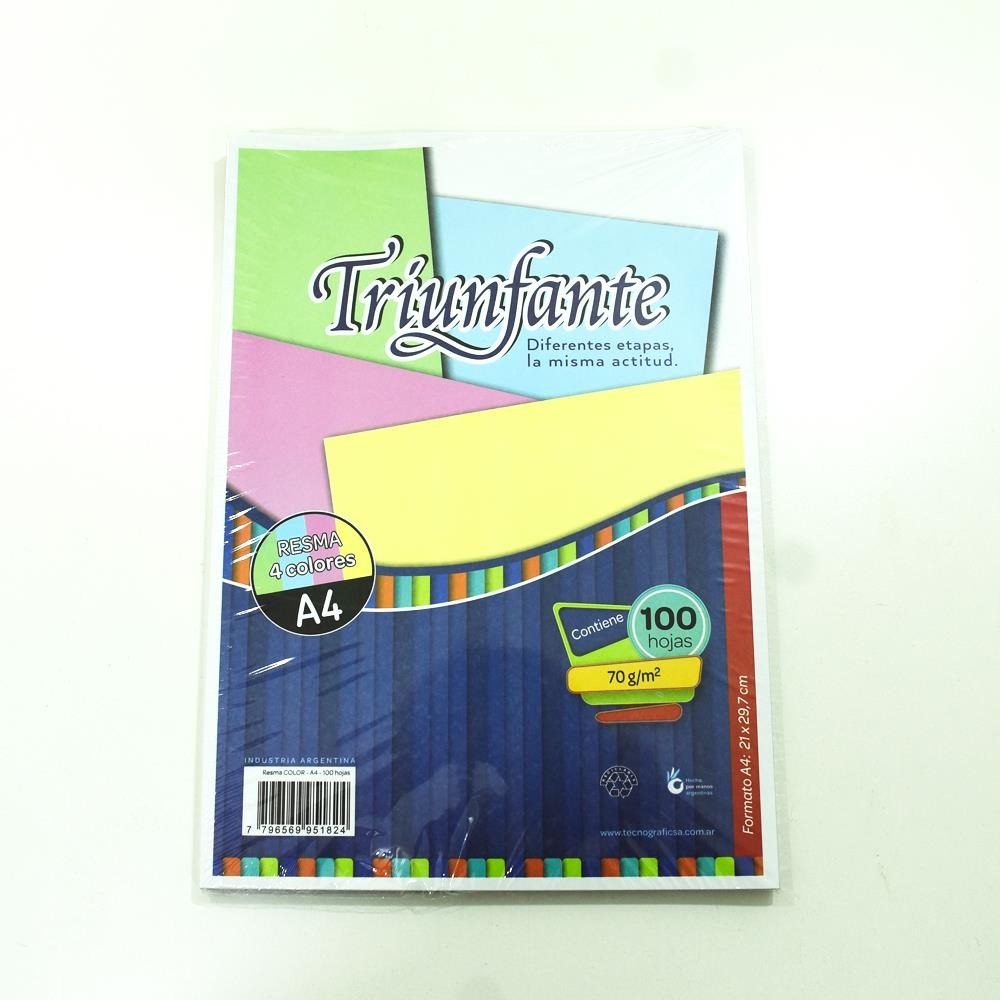 Imagen ilustrativa de Resma 70grs multicolor A4 x 100 hjs Luma