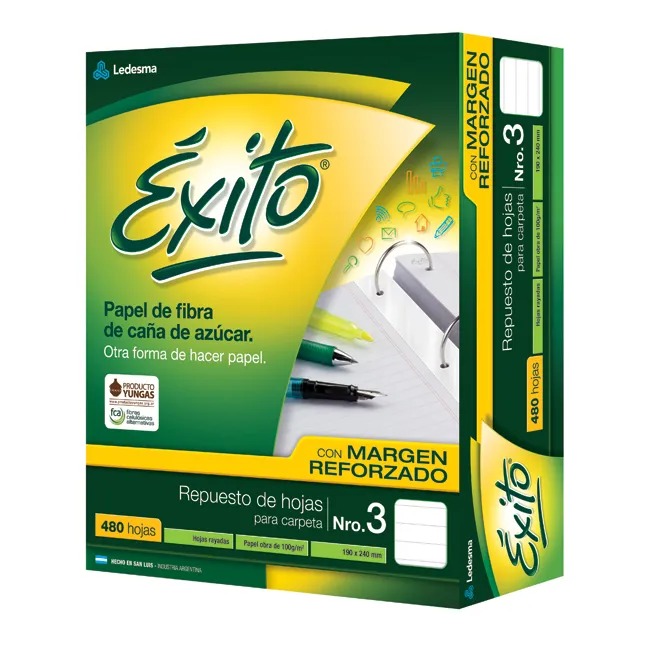 Imagen ilustrativa de Repuesto Exito reforz Nº3 x 480H Rayado